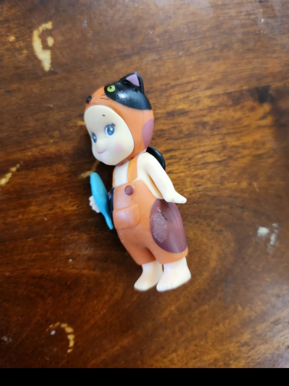 Sonny Angel Cat Life - Brown and Black with Blue Fish cute small toy figurine